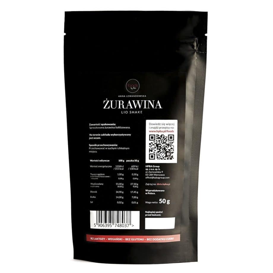 foods by Ann - LIO Shake Żurawina 50g
