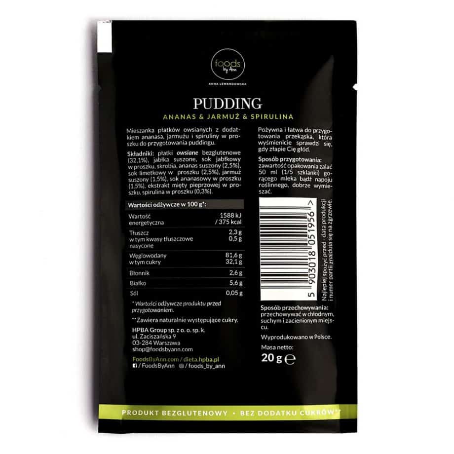 foods by Ann - Pudding Pineapple & Kale & Spirulina