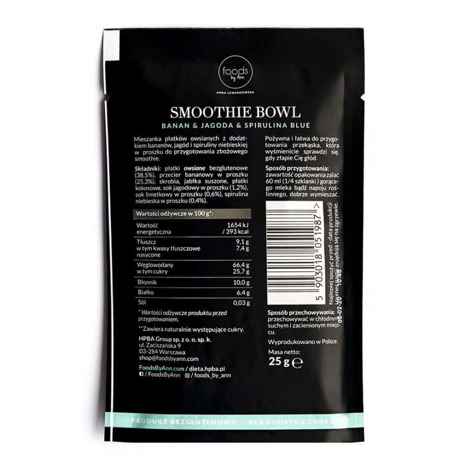 foods by Ann - Smoothie Bowl Banana & Blueberry & Spirulina blue