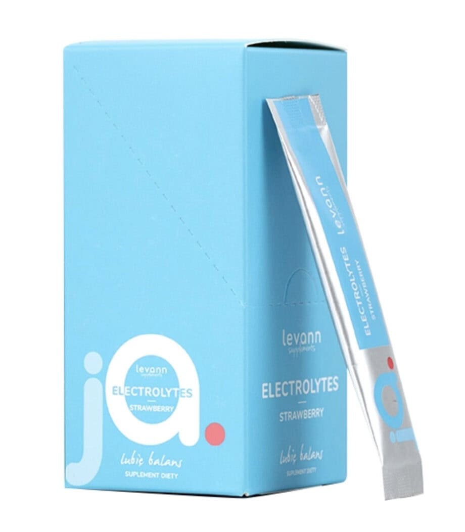 Levann "jA" Electrolytes Truskawkowe, 10 saszetek x 5.5 g